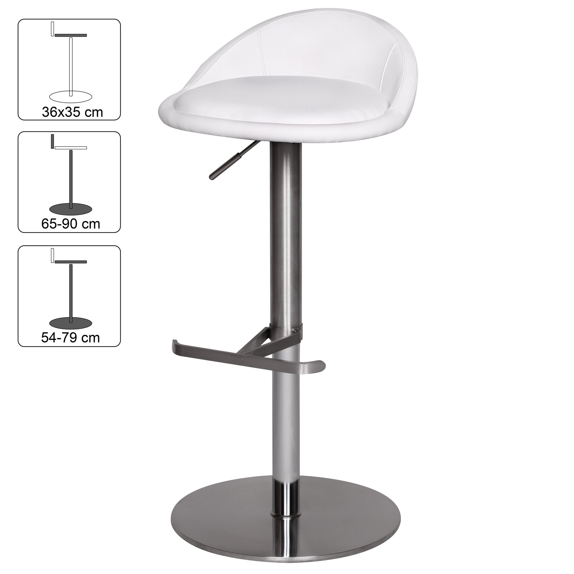 FineBuy Barhocker Edelstahl Barstuhl Tresenstuhl Design Bistrohocker Modern – Ansicht 2