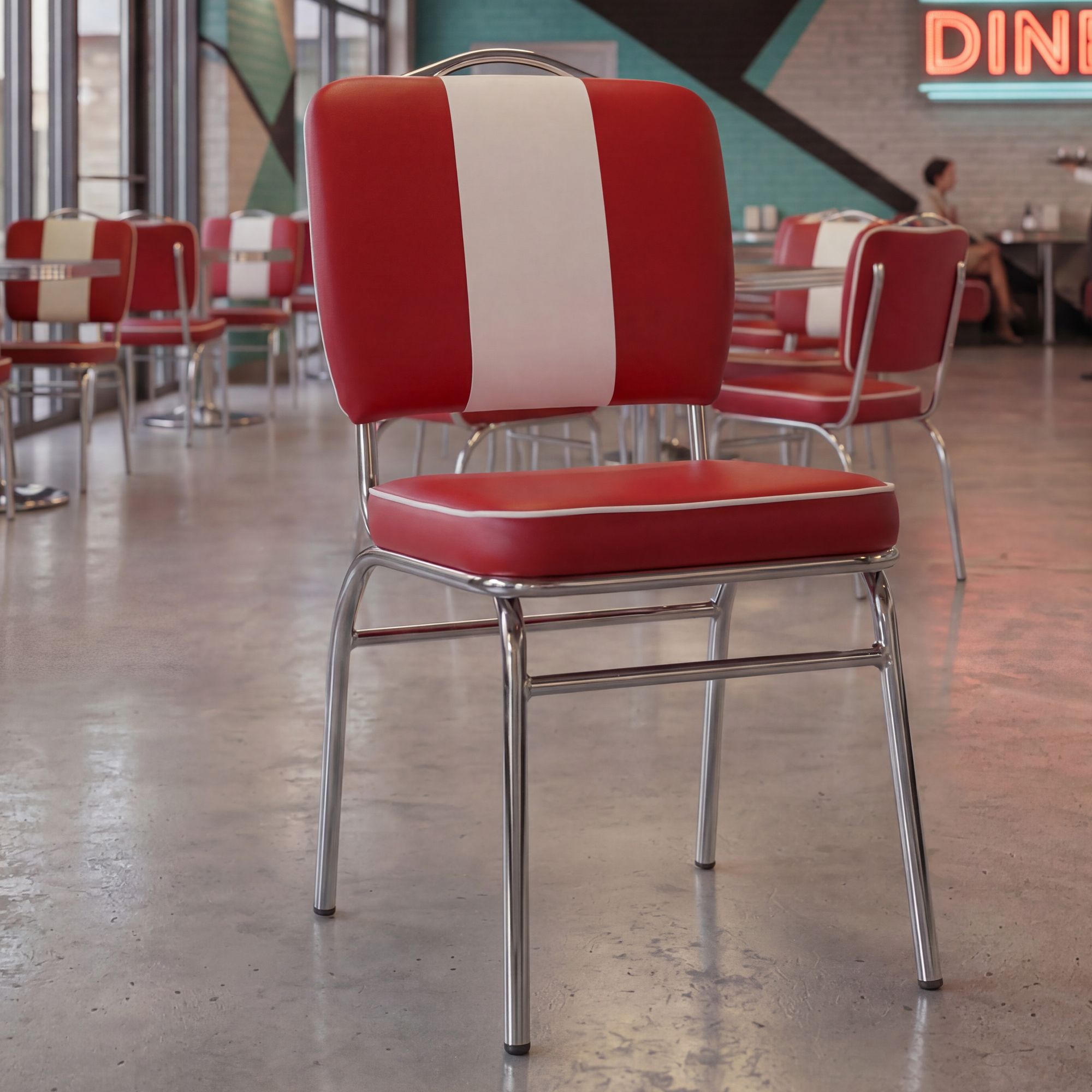 Esszimmerstuhl American Diner Stuhl 50er Jahre Retro Möbel Stuhl Bistro Essstuhl – Ansicht 1
