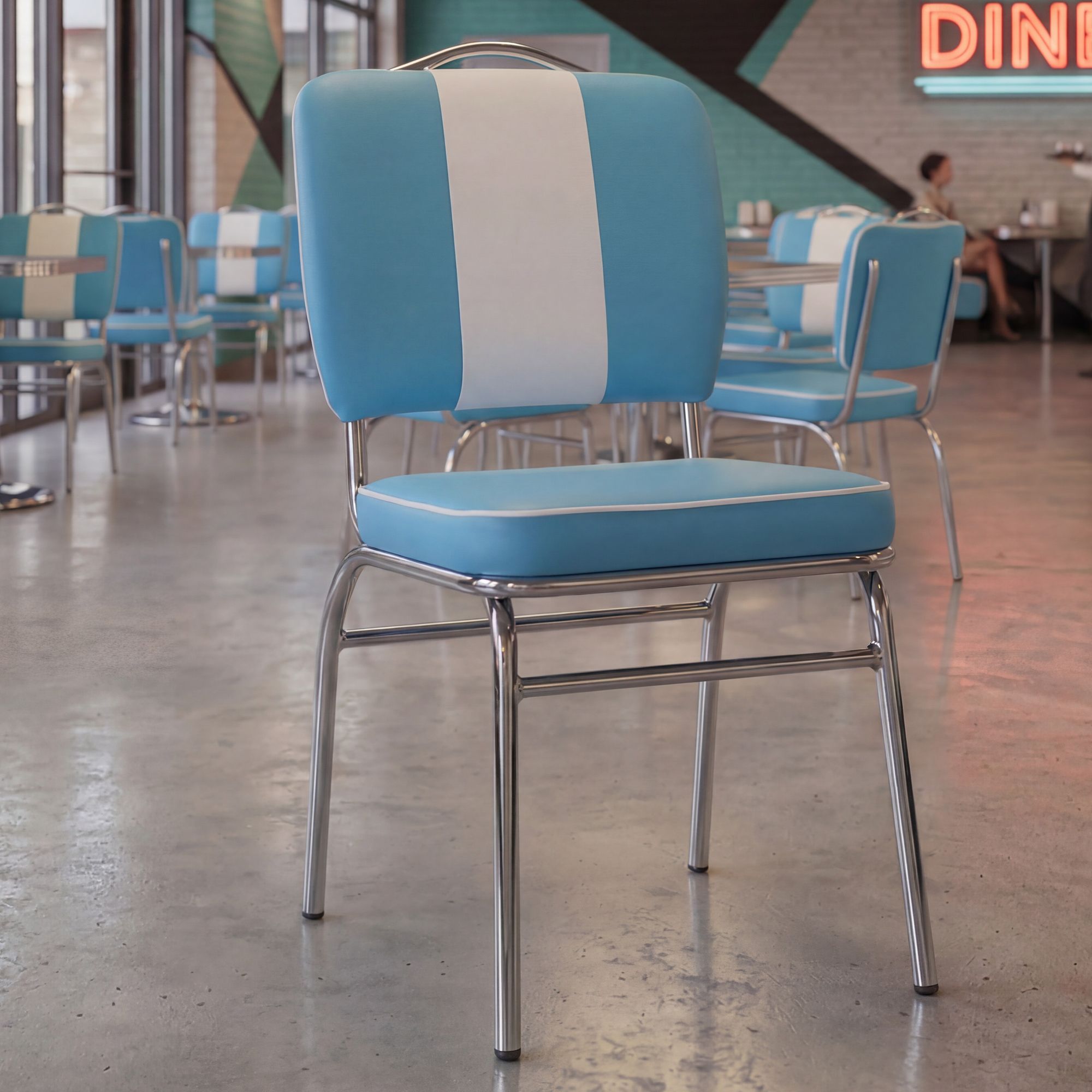 Esszimmerstuhl American Diner Stuhl 50er Jahre Retro Möbel Stuhl Bistro Essstuhl – Ansicht 1