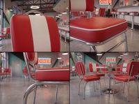 Esszimmerstuhl American Diner Stuhl 50er Jahre Retro Möbel Stuhl Bistro Essstuhl – Ansicht 4