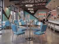 Esszimmerstuhl American Diner Stuhl 50er Jahre Retro Möbel Stuhl Bistro Essstuhl – Ansicht 2