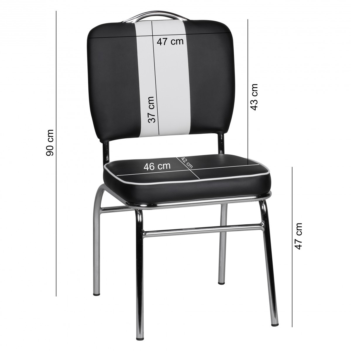 2er Set Esszimmerstuhl Kunstleder American Diner Retro Stuhl Sessel gepolstert – Ansicht 2