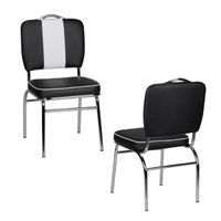 2er Set Esszimmerstuhl Kunstleder American Diner Retro Stuhl Sessel gepolstert – Ansicht 1