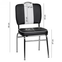2er Set Esszimmerstuhl Kunstleder American Diner Retro Stuhl Sessel gepolstert – Ansicht 2