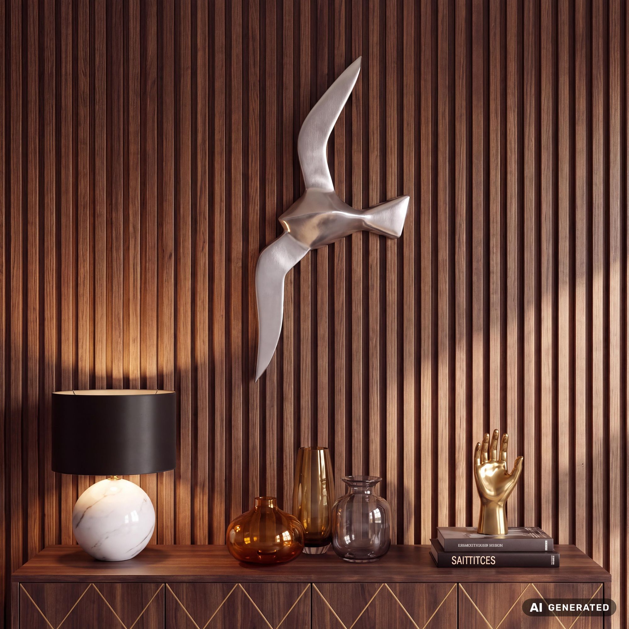 Deko Möwe Metall Alu poliert Vogel Silber Design Tier Maritim Wohnzimmer modern