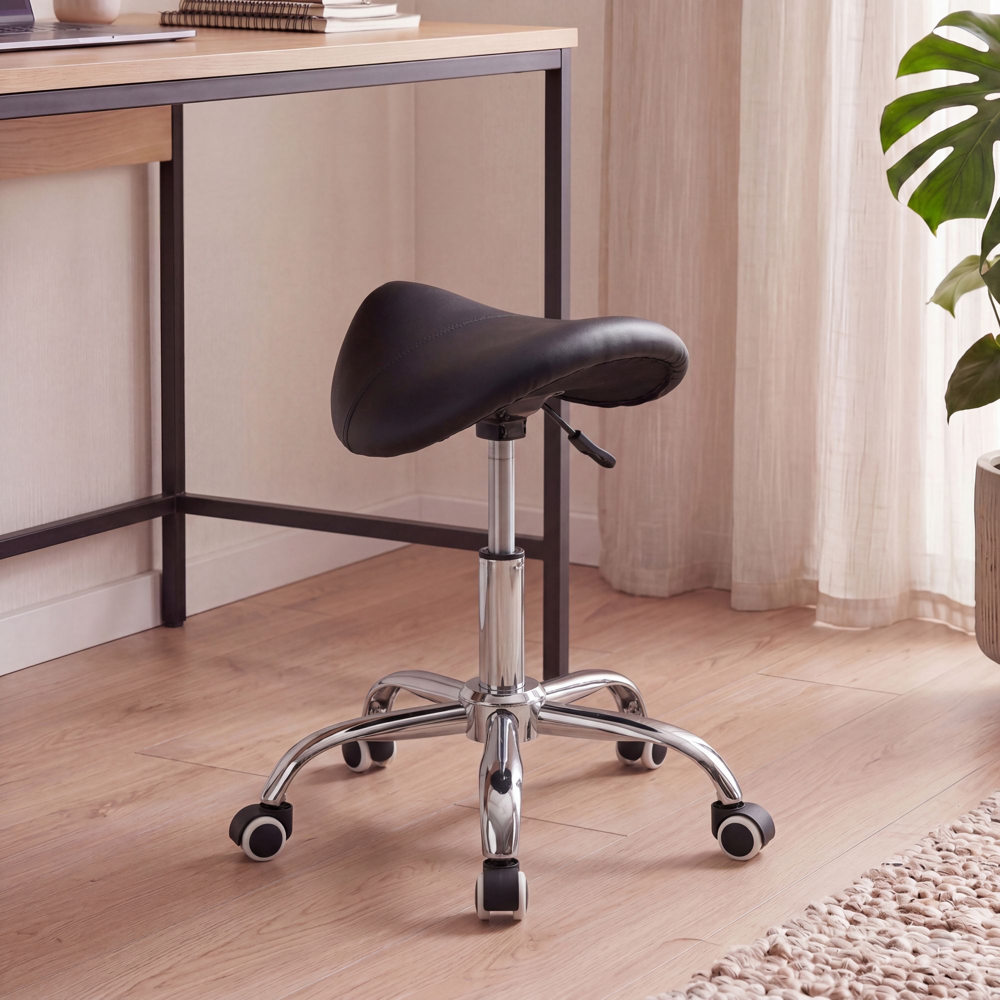 Sattelhocker Praxishocker Kosmetikhocker Drehhocker Rollhocker Arbeitshocker – Ansicht 1