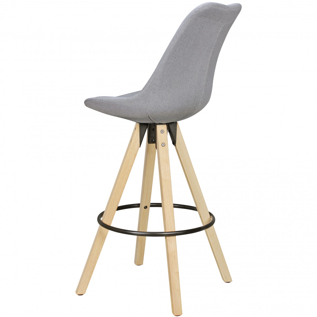 FineBuy 2er Set Barhocker Retro Design Stoff Holz mit Lehne, Design Barstuhl Retro Skandinavisch 2 Stück, Tresenhocker Sitzhöhe 77 cm | Farbe: Schwarz FineBuy 2er Set Barhocker Retro Design Stoff Holz mit Lehne, Design Barstuhl Retro Skandinavisch 2 Stück, Tresenhocker Sitzhöhe 77 cm | Farbe: Schwarz