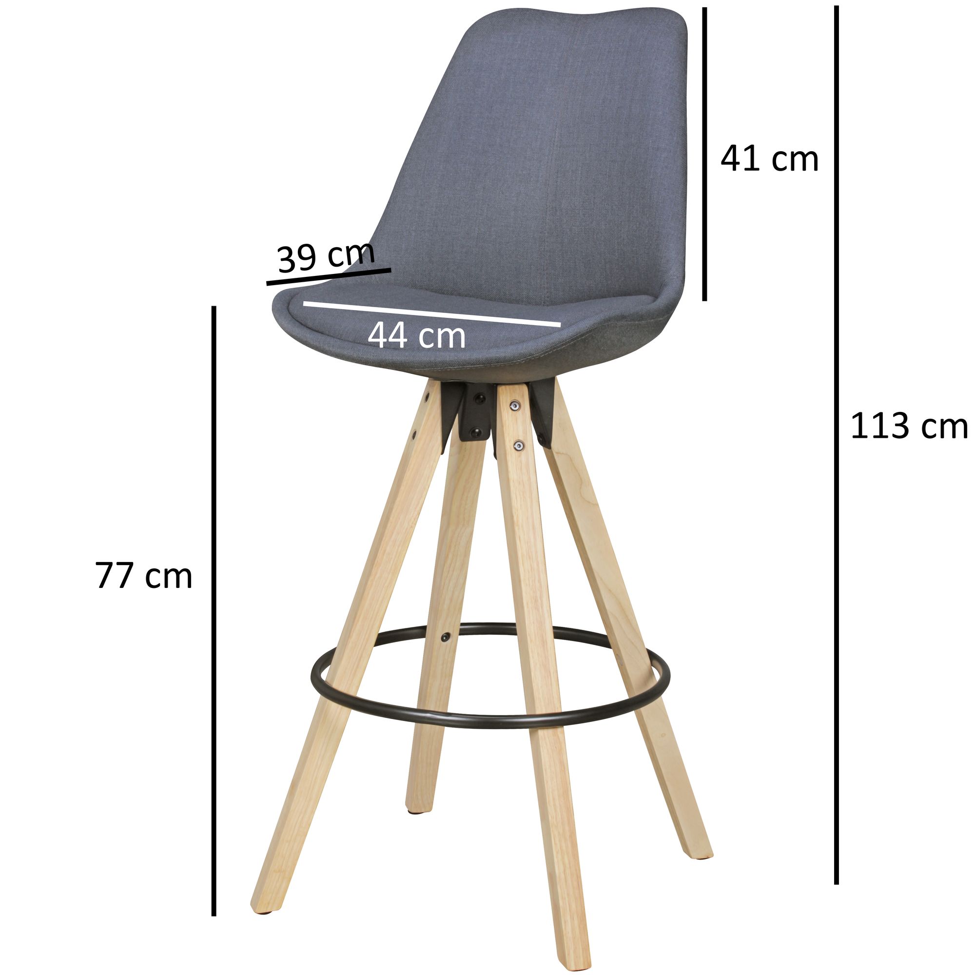 FineBuy 2er Set Barhocker Retro Design Stoff Holz mit Lehne, Design Barstuhl Retro Skandinavisch 2 Stück, Tresenhocker Sitzhöhe 77 cm | Farbe: Schwarz FineBuy 2er Set Barhocker Retro Design Stoff Holz mit Lehne, Design Barstuhl Retro Skandinavisch 2 Stück, Tresenhocker Sitzhöhe 77 cm | Farbe: Schwarz