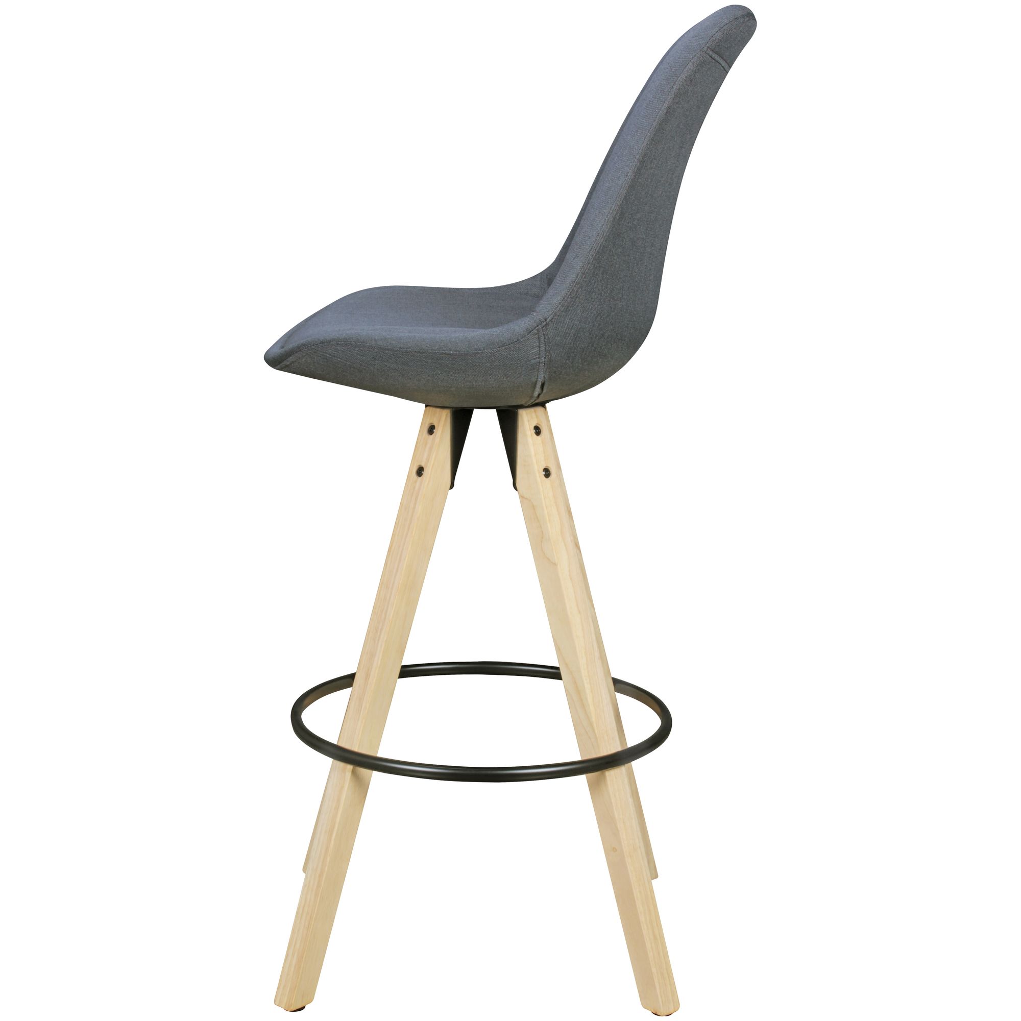 FineBuy 2er Set Barhocker Retro Design Stoff Holz mit Lehne, Design Barstuhl Retro Skandinavisch 2 Stück, Tresenhocker Sitzhöhe 77 cm | Farbe: Schwarz FineBuy 2er Set Barhocker Retro Design Stoff Holz mit Lehne, Design Barstuhl Retro Skandinavisch 2 Stück, Tresenhocker Sitzhöhe 77 cm | Farbe: Schwarz