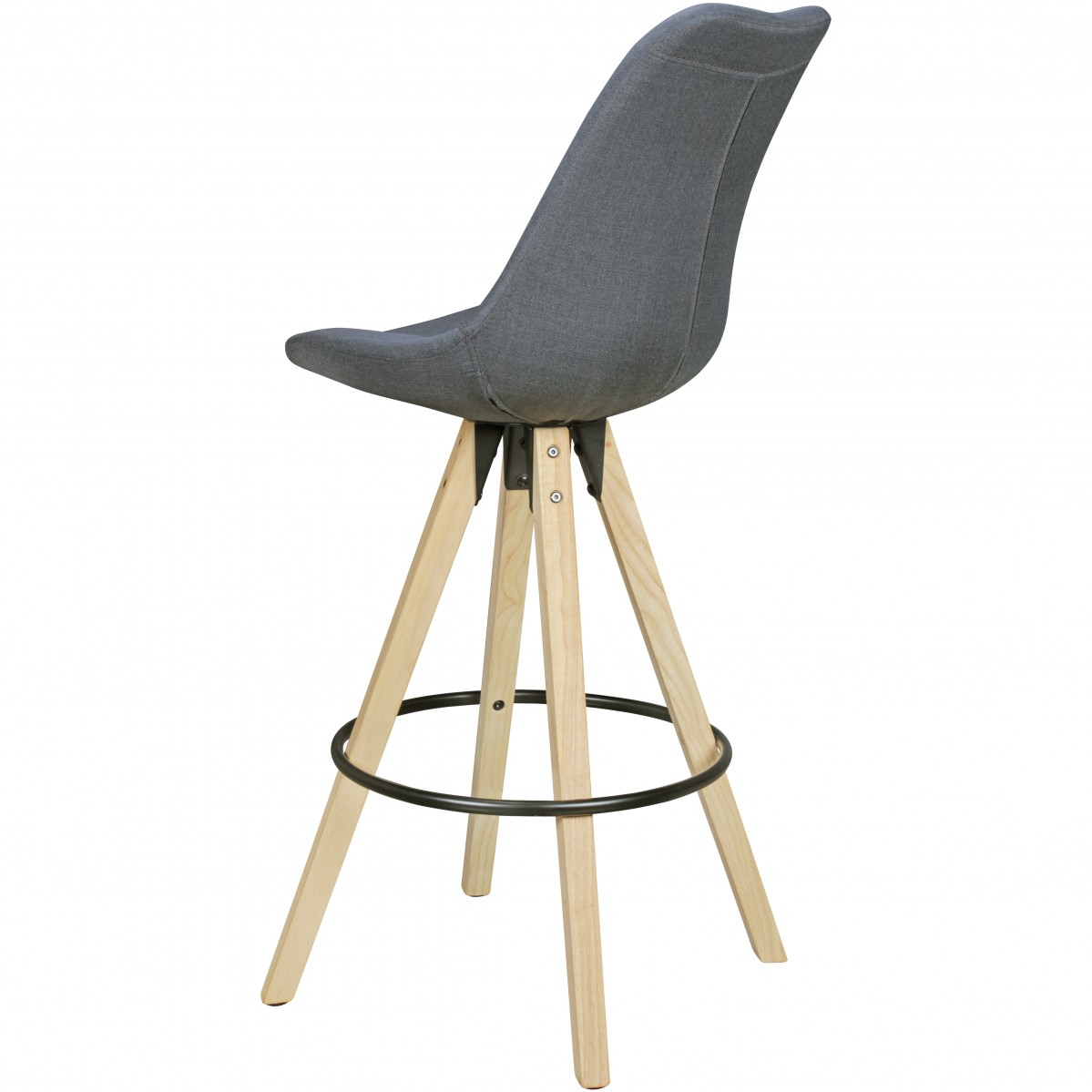 FineBuy 2er Set Barhocker Retro Design Stoff Holz mit Lehne, Design Barstuhl Retro Skandinavisch 2 Stück, Tresenhocker Sitzhöhe 77 cm | Farbe: Schwarz FineBuy 2er Set Barhocker Retro Design Stoff Holz mit Lehne, Design Barstuhl Retro Skandinavisch 2 Stück, Tresenhocker Sitzhöhe 77 cm | Farbe: Schwarz