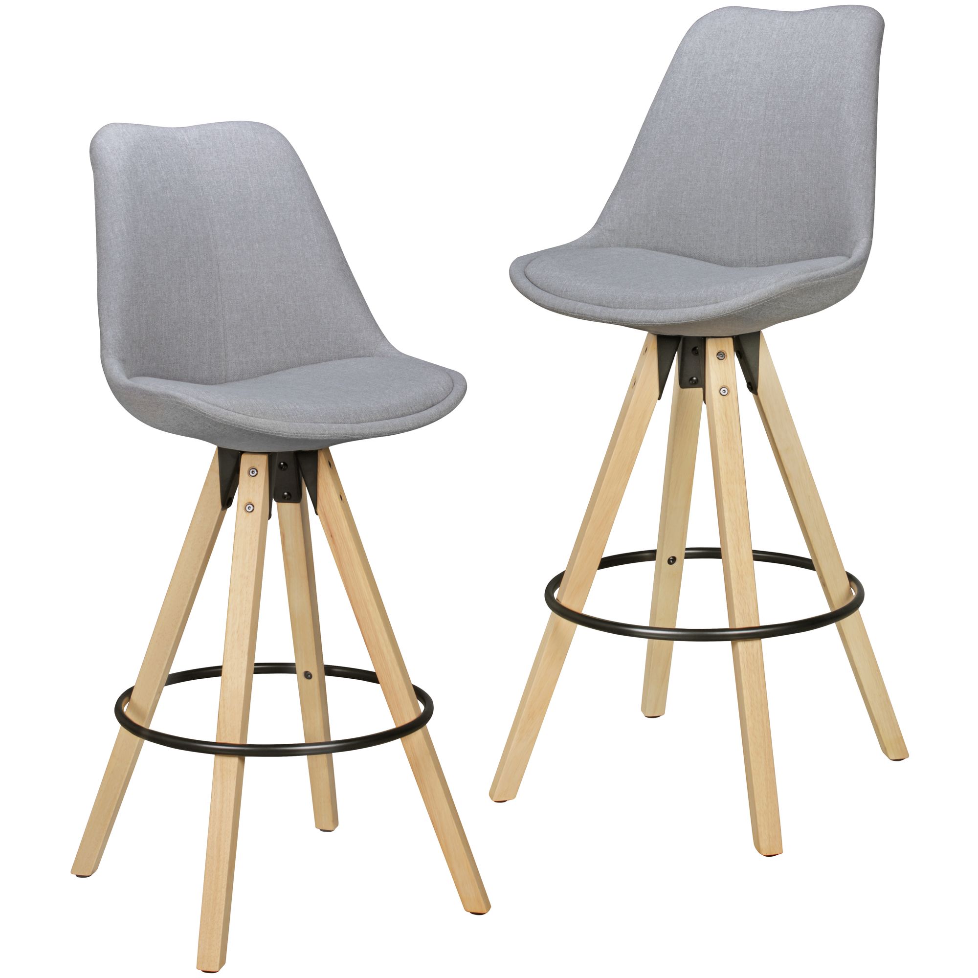 FineBuy 2er Set Barhocker Retro Design Stoff Holz mit Lehne, Design Barstuhl Retro Skandinavisch 2 Stück, Tresenhocker Sitzhöhe 77 cm | Farbe: Schwarz FineBuy 2er Set Barhocker Retro Design Stoff Holz mit Lehne, Design Barstuhl Retro Skandinavisch 2 Stück, Tresenhocker Sitzhöhe 77 cm | Farbe: Schwarz