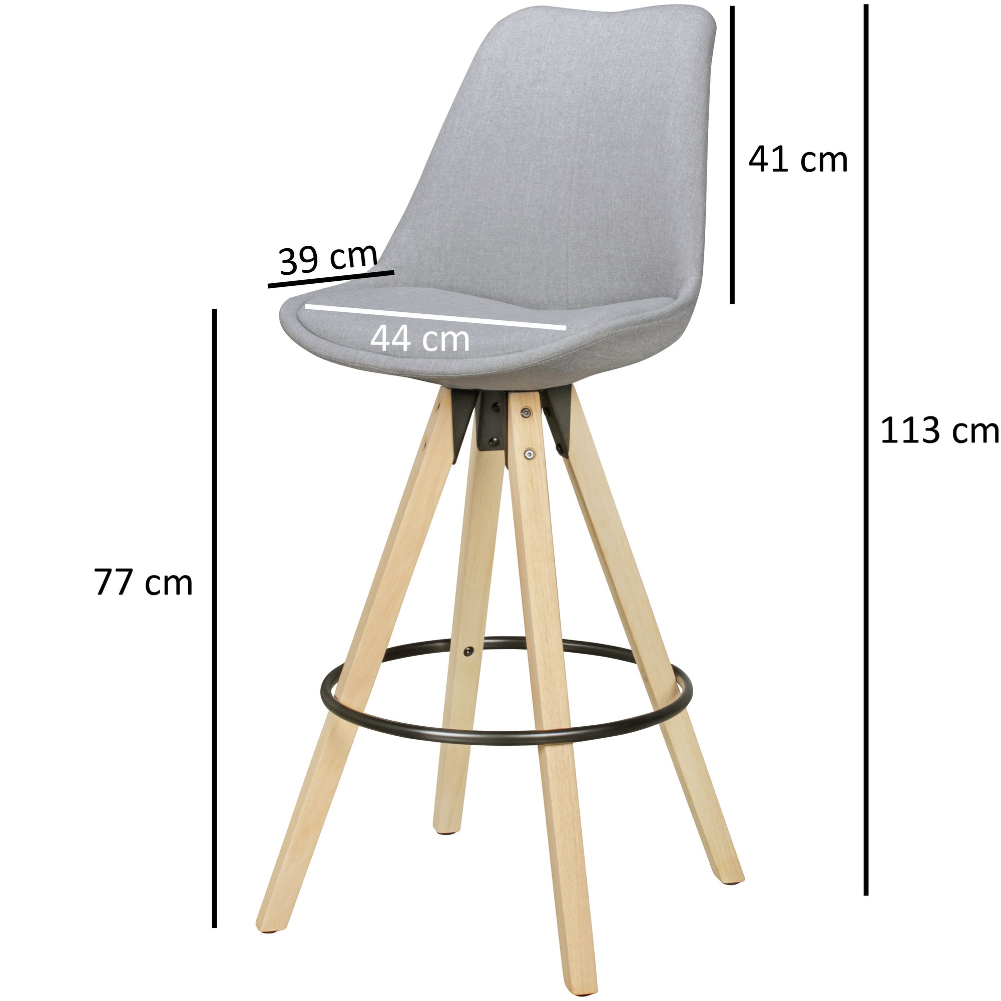 FineBuy 2er Set Barhocker Retro Design Stoff Holz mit Lehne, Design Barstuhl Retro Skandinavisch 2 Stück, Tresenhocker Sitzhöhe 77 cm | Farbe: Schwarz FineBuy 2er Set Barhocker Retro Design Stoff Holz mit Lehne, Design Barstuhl Retro Skandinavisch 2 Stück, Tresenhocker Sitzhöhe 77 cm | Farbe: Schwarz