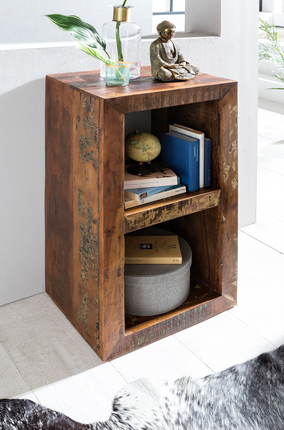 FineBuy Bücherregal KALKUTTA 45 x 35 x 90 cm Standregal Massiv Regal Cube – Ansicht 2