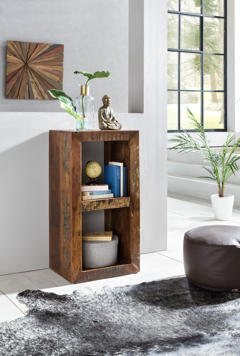 FineBuy Bücherregal KALKUTTA 45 x 35 x 90 cm Standregal Massiv Regal Cube – Ansicht 5