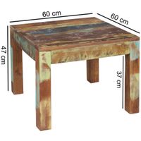FineBuy Couchtisch KALKUTTA 60 x 47 x 60cm Beistelltisch Wohnzimmer Tisch Massiv – Ansicht 3
