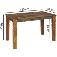 FineBuy Esszimmertisch KALKUTTA 120 x 70 cm Esstisch Tisch Küchentisch 4-6 Pers. – Ansicht 2