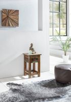 FineBuy Beistelltisch 50 cm Nachttisch Schublade Massiv Holztisch Nachtkonsole – Ansicht 4