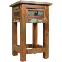 FineBuy Beistelltisch 50 cm Nachttisch Schublade Massiv Holztisch Nachtkonsole – Ansicht 9