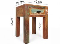 Nachttisch Massivholz Shabby Chic Schublade kleiner Beistelltisch Nachtkonsole – Ansicht 3