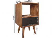 Retro Nachtkonsole + Schub Nachtschrank Holz Nachtkästchen Nachttisch Boxspring – Ansicht 3