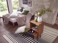 Retro Nachtkonsole + Schub Nachtschrank Holz Nachtkästchen Nachttisch Boxspring – Ansicht 5
