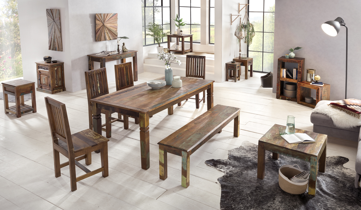FineBuy Beistelltisch KALKUTTA 45 x 45 x 35 cm Wohnzimmertisch Cube Regal Tisch – Ansicht 7