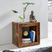 FineBuy Beistelltisch KALKUTTA 45 x 45 x 35 cm Wohnzimmertisch Cube Regal Tisch – Ansicht 1