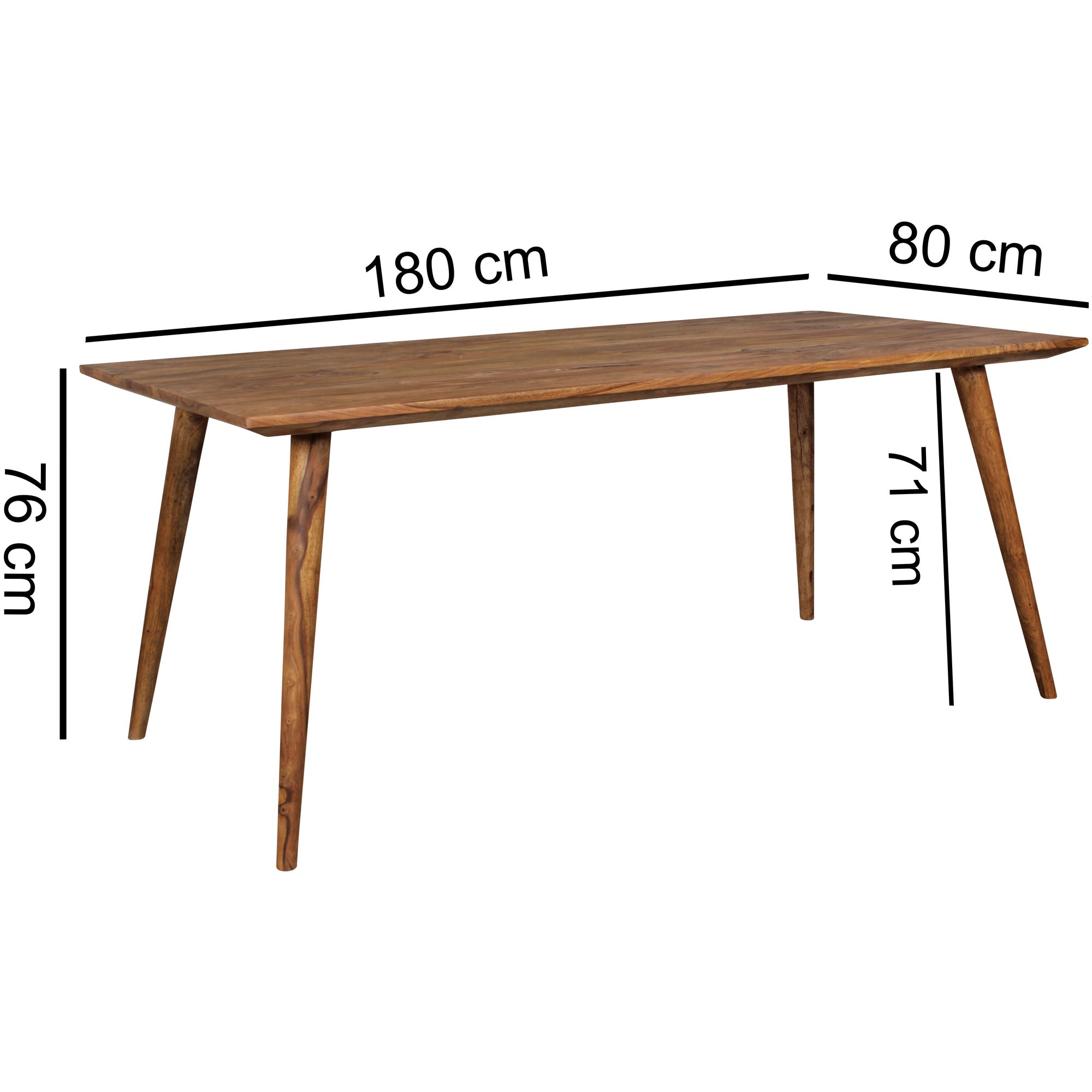 Esstisch natur braun Esszimmertisch Sheesham Küchentisch rustikal Massiv Holz – Ansicht 3