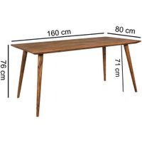 Esstisch natur braun Esszimmertisch Sheesham Küchentisch rustikal Massiv Holz – Ansicht 3