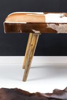 Sitzbank gepolstert 120cm Ziegenfell Garderobenbank Design Flurbank Bettbank – Ansicht 3