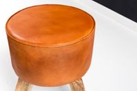 FineBuy Sitzhocker FB45553 Holz 37x45x37 cm Modern Design Hocker mit Leder – Ansicht 4