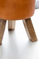FineBuy Sitzhocker FB45553 Holz 37x45x37 cm Modern Design Hocker mit Leder – Ansicht 5