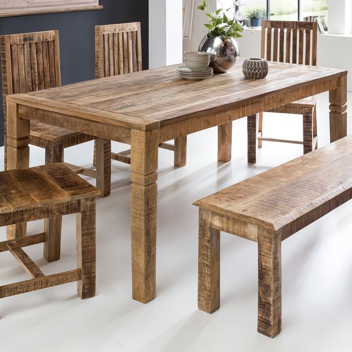 Esstisch 120cm Massivholz Natur Esszimmertisch Rustikaler Holztisch Küchentisch