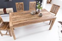 Esstisch 120cm Massivholz Natur Esszimmertisch Rustikaler Holztisch Küchentisch – Ansicht 5