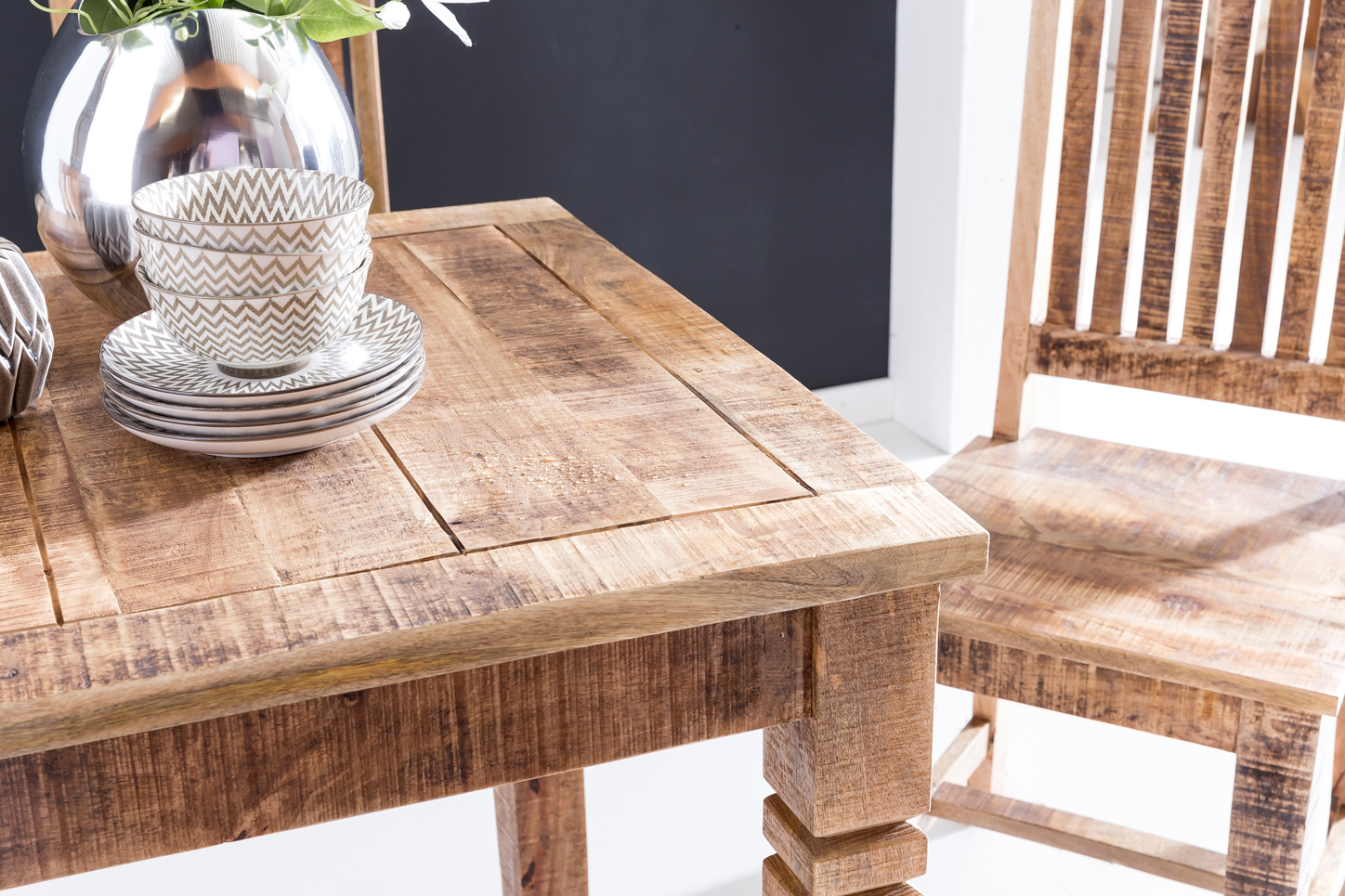 Esstisch quadratisch 80cm Massivholz Esszimmertisch rustikal Küchentisch massiv – Ansicht 6
