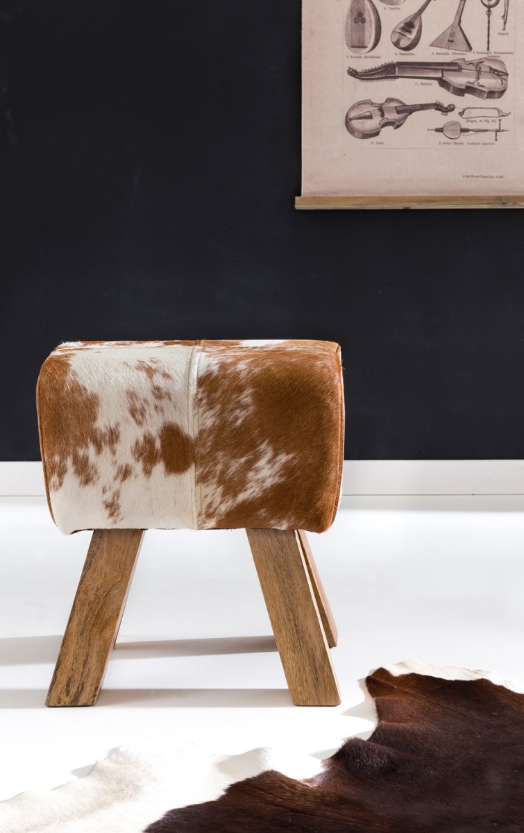 Design Sitzhocker Springbock Fußhocker Turnhocker Turnbock Pferd Leder Jeans – Ansicht 5