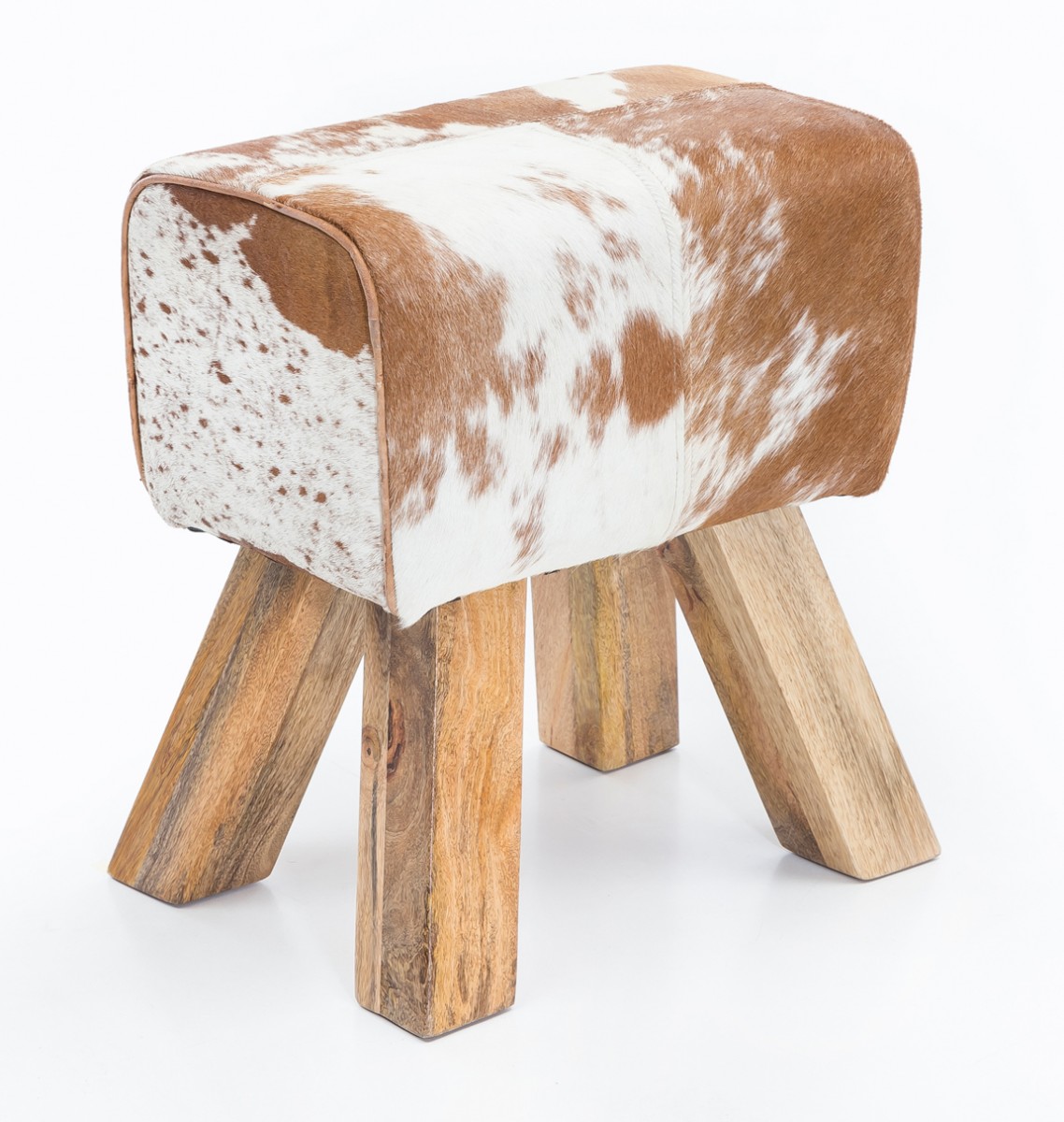 Design Sitzhocker Springbock Fußhocker Turnhocker Turnbock Pferd Leder Jeans – Ansicht 6