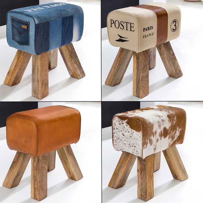 FineBuy Design Turnbock Sitzhocker 40 x 30 x 47 cm, Turnhocker Hocker Beistellhocker Fußhocker 11483