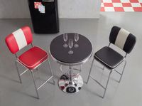 Bartisch Ø 60 cm American Diner Schwarz / Alu Design Bistrotisch Stehtisch rund – Ansicht 5