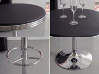 Bartisch Ø 60 cm American Diner Schwarz / Alu Design Bistrotisch Stehtisch rund – Ansicht 4