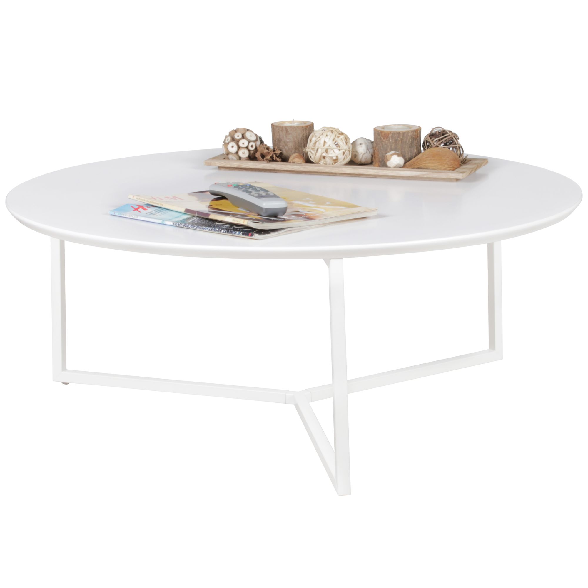 Couchtisch 80cm Rund Weiß Matt Design Wohnzimmertisch Sofa Beistell Tisch – Ansicht 7