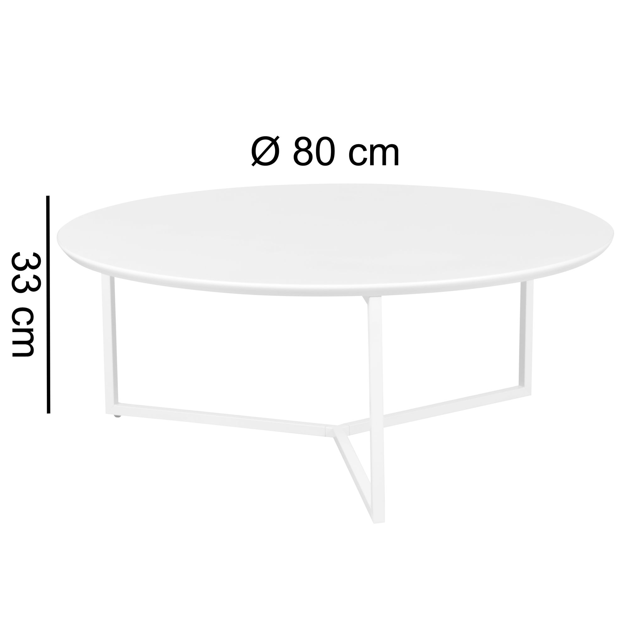 Couchtisch 80cm Rund Weiß Matt Design Wohnzimmertisch Sofa Beistell Tisch – Ansicht 2