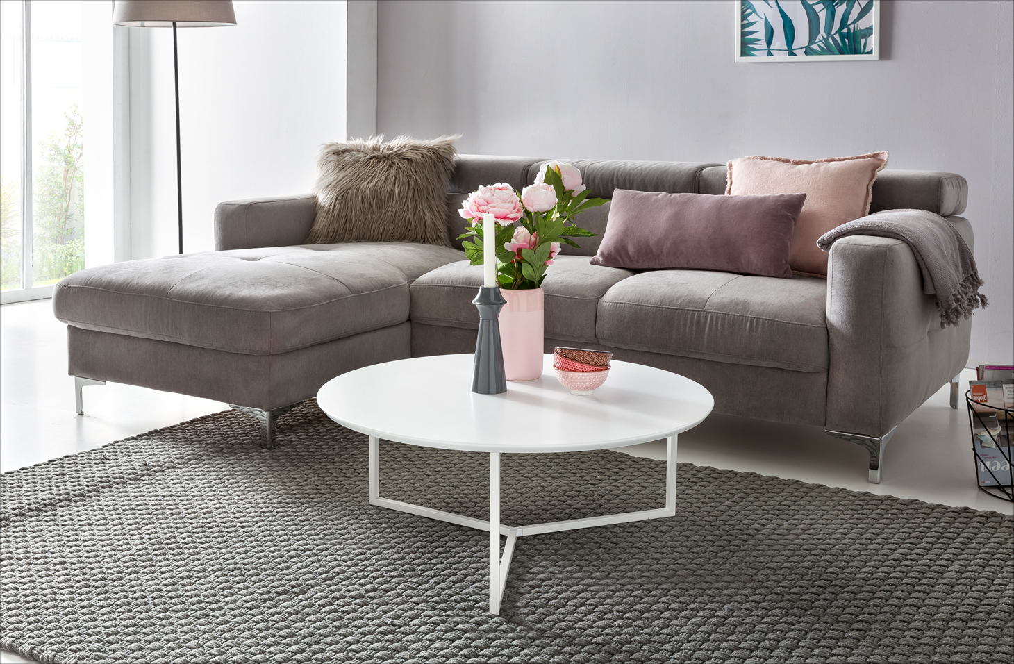 Couchtisch 80cm Rund Weiß Matt Design Wohnzimmertisch Sofa Beistell Tisch – Ansicht 3