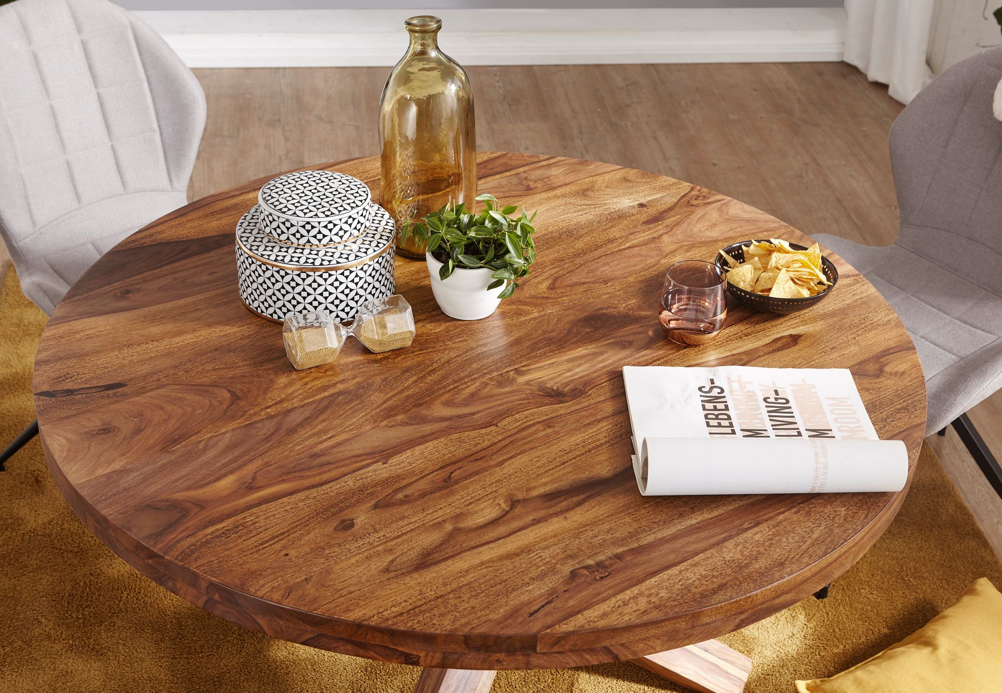 Esstisch rund Ø120cm Massivholz Design Esszimmertisch für 4 Personen Küchentisch – Ansicht 4