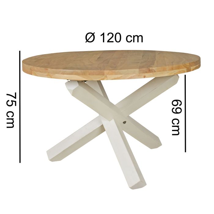 Esstisch rund Ø120cm Massivholz Design Esszimmertisch für 4 Personen Küchentisch – Maßzeichnung