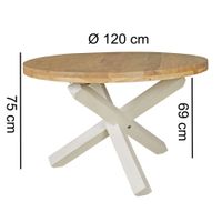 Esstisch rund Ø120cm Massivholz Design Esszimmertisch für 4 Personen Küchentisch – Ansicht 3