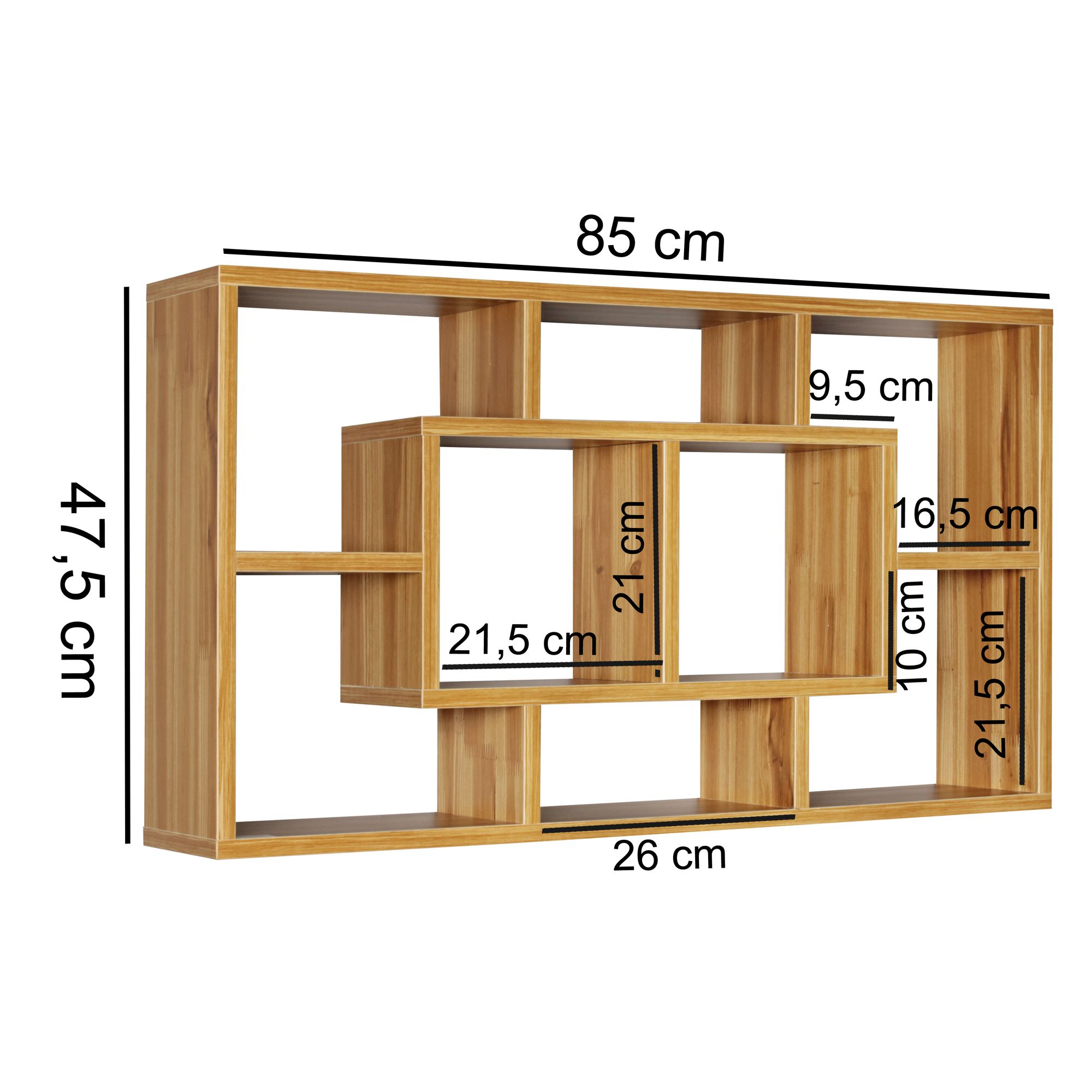 Wandregal PAOLA MDF-Holz Hängeregal Wandboard offen Holzregal Schweberegal eckig – Ansicht 3