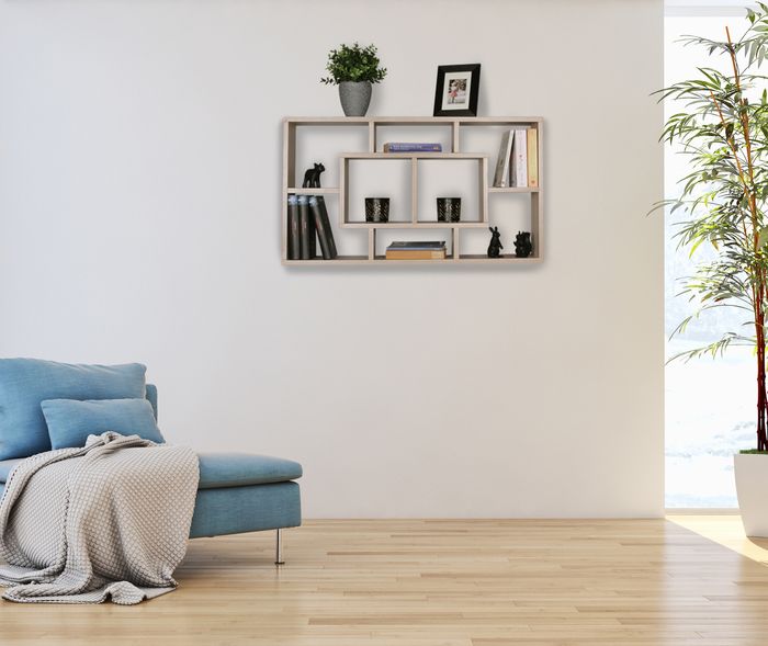 Wandregal PAOLA MDF-Holz Hängeregal Wandboard offen Holzregal Schweberegal eckig