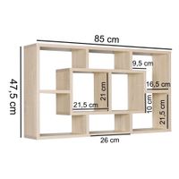 Wandregal PAOLA MDF-Holz Hängeregal Wandboard offen Holzregal Schweberegal eckig – Ansicht 3