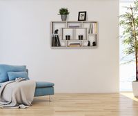 Wandregal PAOLA MDF-Holz Hängeregal Wandboard offen Holzregal Schweberegal eckig – Ansicht 1